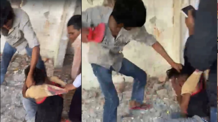 डबरा में गुंडों ने युवक को चप्पलों से पीटा, फिर पसलियों में ईंट मारकर किया अधमरा; वीडियो वायरल