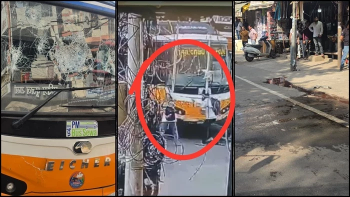 इंदौर में सरकारी सिटी बस ने 4 को कुचला... एक की मौत; हादसे के बाद लोगों ने की तोड़फोड़, तीन की हालत गंभीर