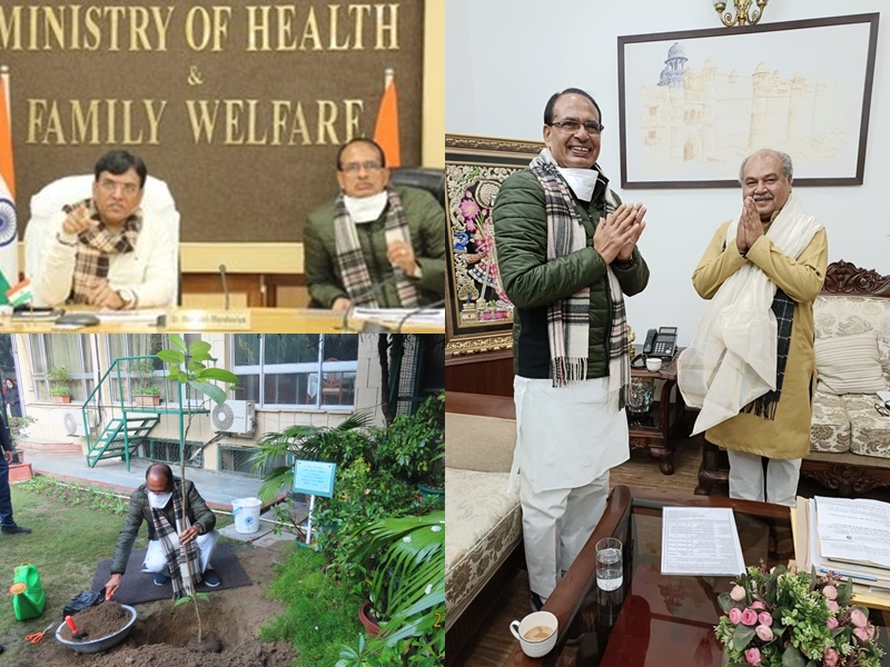 सीएम शिवराज सिंह चौहान ने दिल्ली में गृहमंत्री, स्वास्थ्य मंत्री और कृषि मंत्री से की मुलाकात