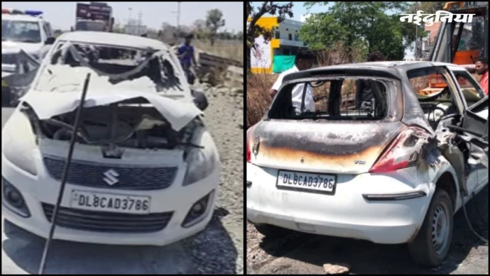 डैशबोर्ड से उठी आग और लॉक हो गए गाड़ी के दरवाजे, महू में कार ऐसे बनी मासूम का काल