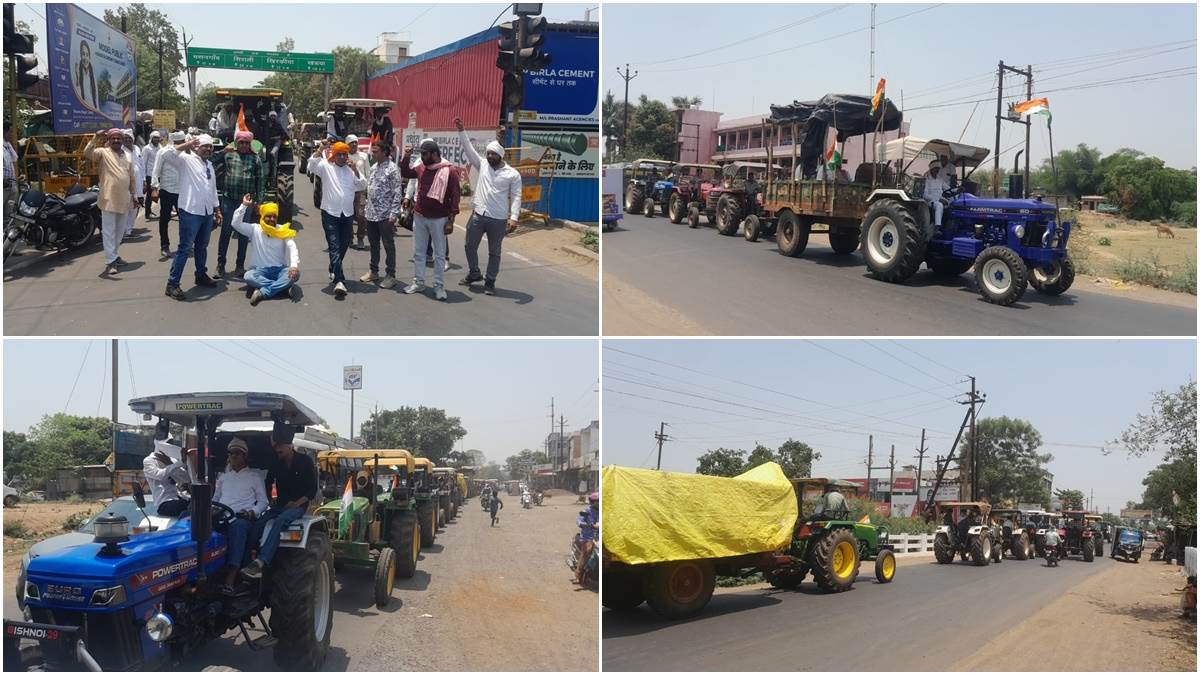MP के हरदा में किसान आंदोलन, हजारों ट्रैक्टर ट्रॉलियों में राशन और तंबू भरकर पहुंचे किसान