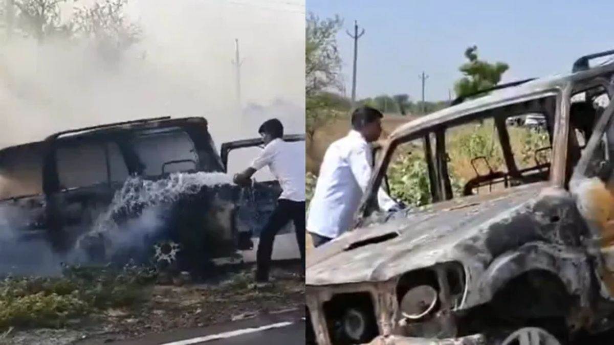 अजमेर में चलती स्कॉर्पियो में लगी भीषण आग, कांग्रेस नेता और पूर्व सरपंच समेत 4 की जलकर मौत