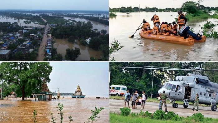 छत्तीसगढ़ में बस्तर से रायगढ़ तक बाढ़ से हाहाकार... 571 गांवों के 22377 लोग प्रभावित, 16074 का रेस्क्यू, आठ की मौत