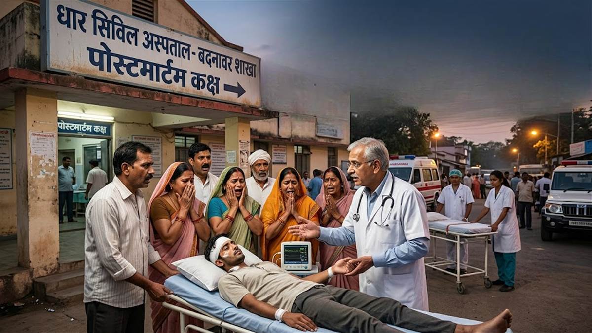 धार में सड़क हादसे में घायल युवक को मृत समझकर पोस्टमार्टम कराने पहुंचे स्वजन, डॉक्टर ने जांचा तो निकला जिंदा