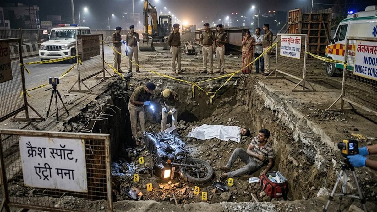 उज्जैन में इंदौर गेट पर एलिवेटेड ब्रिज के लिए खोदे गए गड्ढे में गिरी बाइक, युवक की मौत, एक घायल