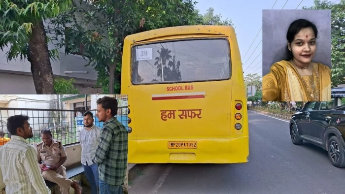 जबलपुर के एमआर फोर पर स्कूली बस ने रौंदा, सिर कुचलने से परीक्षा देकर लौट रही युवती की मौत