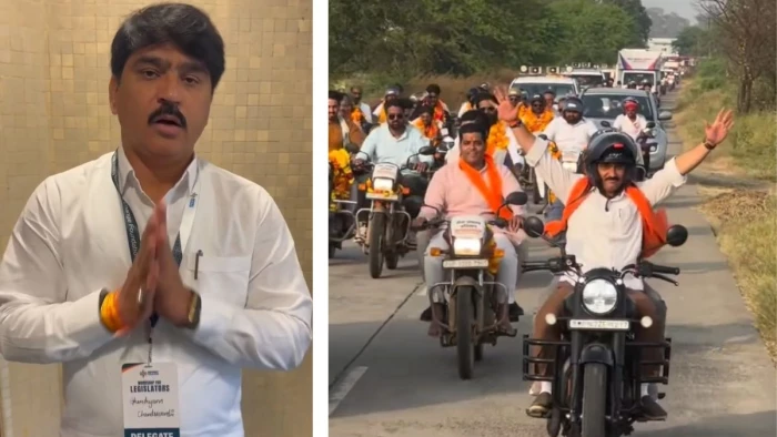 शाजापुर में कालापीपल के विधायक घनश्याम चंद्रवंशी ने हाथ छोड़कर चलाई बाइक, बाद में वीडियो जारी कर मांगी माफी