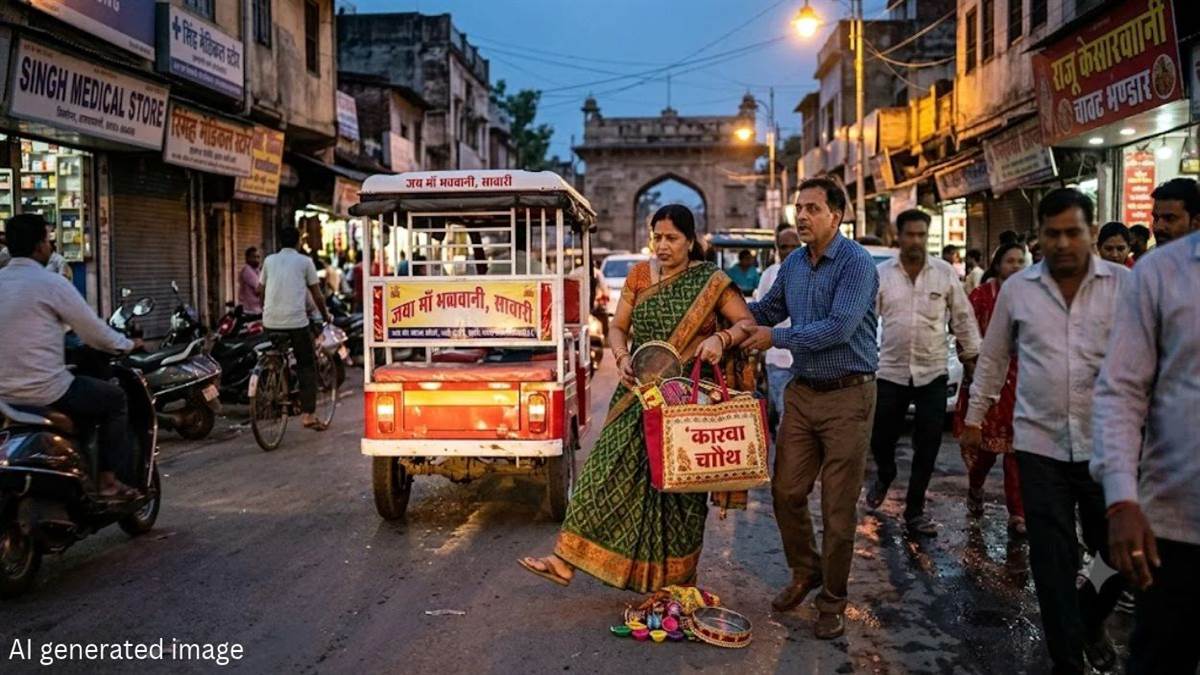 करवा चौथ की खरीदारी कर पति के साथ लौट रही महिला की ई-रिक्शा की टक्कर से मौत