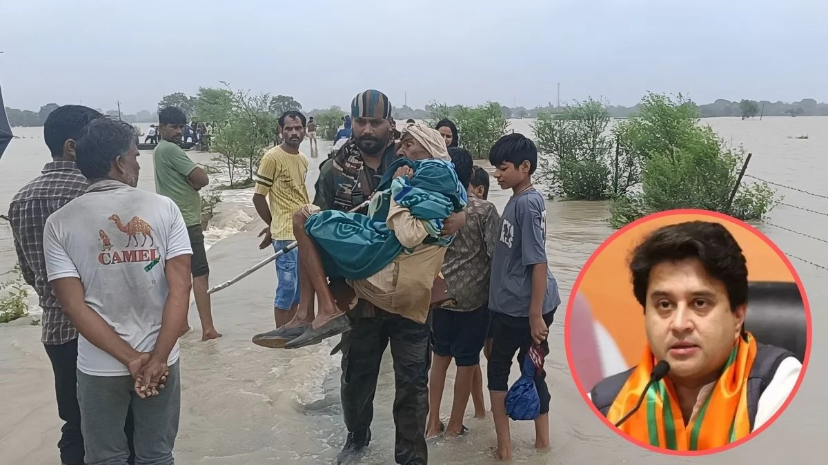 एमपी में बाढ़ राहत में तेजी, सिंधिया ने एयरलिफ्ट ऑपरेशन के दिए निर्देश, कहा- सभी पीड़ित मेरे परिजन