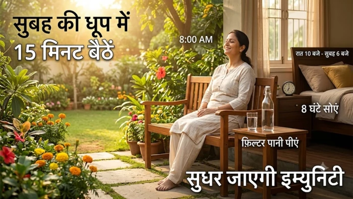 सुबह की धूप में 15 मिनट बैठें, फिल्टर पानी पीएं, 8 घंटे सोएं, सुधर जाएगी इम्युनिटी