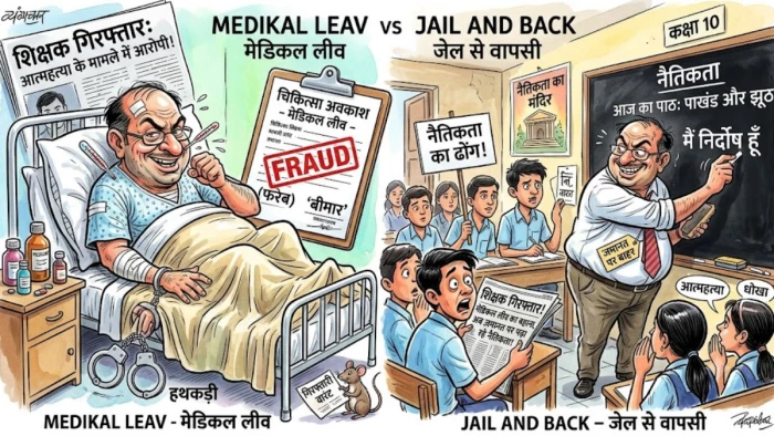 नाबालिग छात्रा की आत्महत्या मामले में आरोपी शिक्षक ने गिरफ्तारी की बात छिपाने के लिए मेडिकल लीव का लिया सहारा, जमानत पर बाहर आकर फिर पढ़ाने लगा