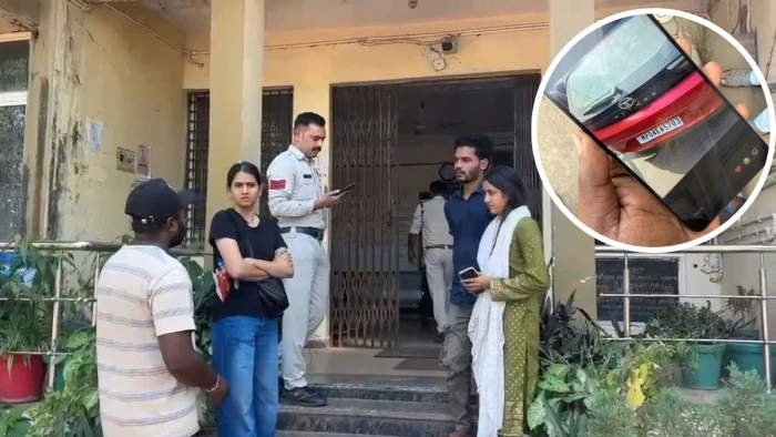 'मप्र शासन' लिखी कार का सरकारी रौब: रायसेन में महिला ने बीच सड़क छात्रा को 5 सेकंड में जड़े 5 थप्पड़, वीडियो वायरल