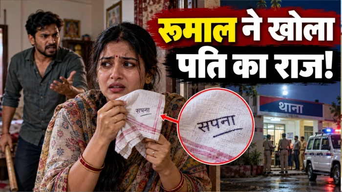 रूमाल पर प्रेमिका का नाम देख पत्नी ने छिपाया, वापस मांगने पर पति ने डंडे से पीटा