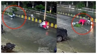 कोरबा में कार-बाइक की भिड़ंत, उछलकर दूसरी लेन में गिरा युवक, दो महिलाओं समेत तीन घायल