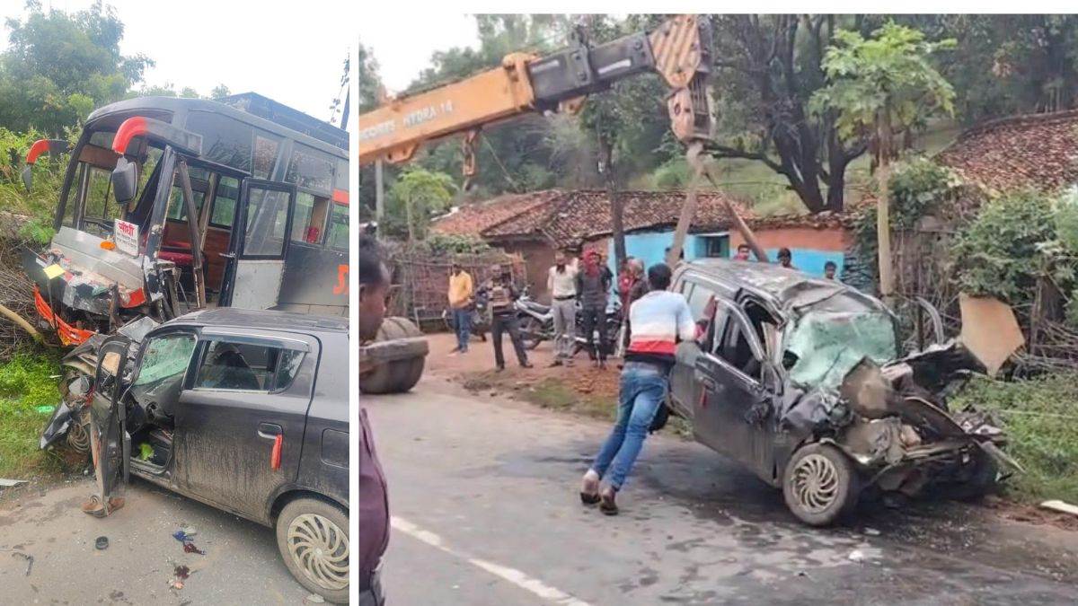 वैष्णवी ट्रैवल्स की बस ने ऑल्टो को मारी टक्कर, एक ही परिवार के तीन लोगों की मौत