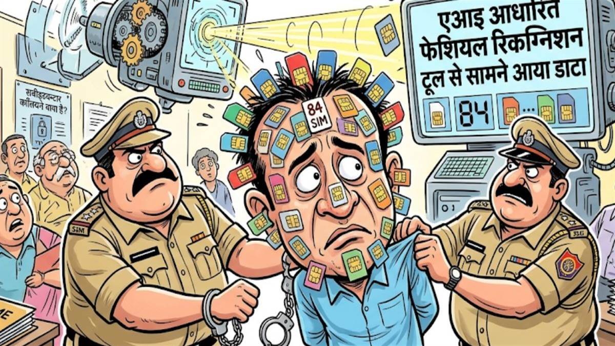 एक चेहरे पर 84 सिम हुए जारी, एआइ आधारित फेशियल रिकग्निशन टूल से सामने आया डाटा, आरोपित गिरफ्तार