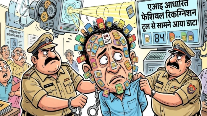 एक चेहरे पर 84 सिम हुए जारी, एआइ आधारित फेशियल रिकग्निशन टूल से सामने आया डाटा, आरोपित गिरफ्तार
