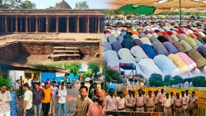 धार भोजशाला विवाद: पीछे की जमीन पर नमाज के लिए मुस्लिम पक्ष राजी, निजी जमीन बताकर हिंदू भी पहुंचे, बाहर भारी पुलिस बल तैनात