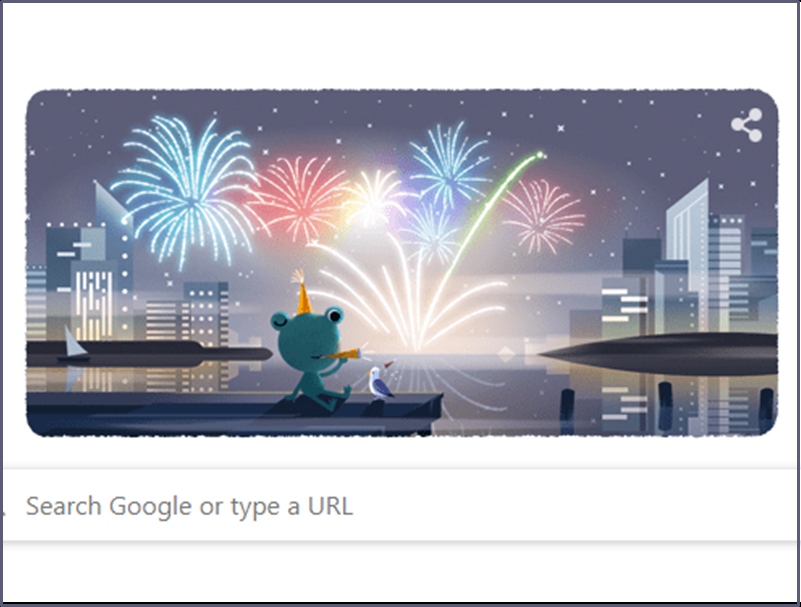 Happy New Year 2020: नए साल के जश्न में डूबा Google, New Year Eve Doodle में नजर आ रही आतिशबाजी