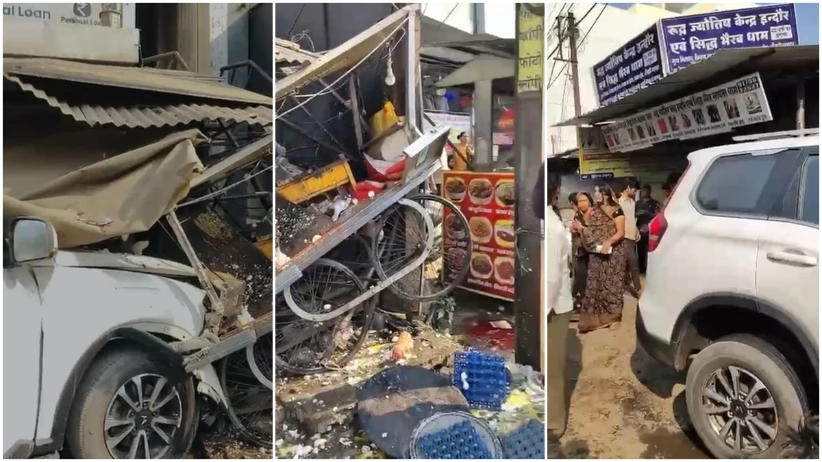 इंदौर में स्कॉर्पियो कार दुकान में जा घुसी, 15 साल के लड़के की मौत, बुजुर्ग कर रहा था ड्राइविंग