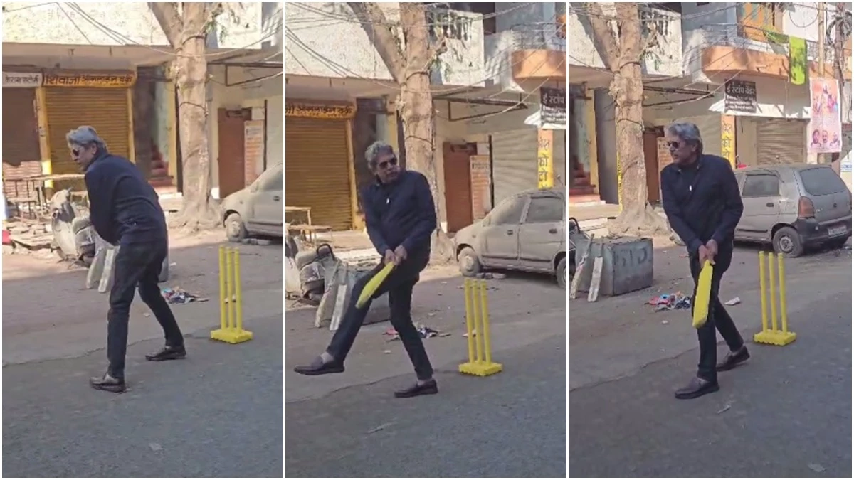 उज्जैन में बच्चों के साथ गली क्रिकेट खेलते नजर आए कपिल देव, देखें VIDEO